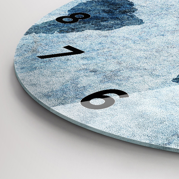 Kulaté skleněné hodiny s fotkou Malovaná mapa světa