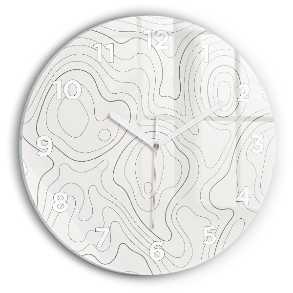 Kulaté skleněné hodiny s fotkou Skvrny abstraktní