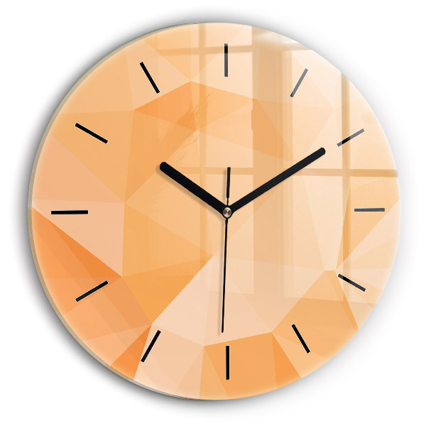 Kulaté skleněné hodiny s fotkou Abstraktní trojúhelníky