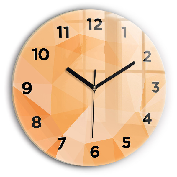 Kulaté skleněné hodiny s fotkou Abstraktní trojúhelníky