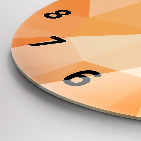 Kulaté skleněné hodiny s fotkou Abstraktní trojúhelníky