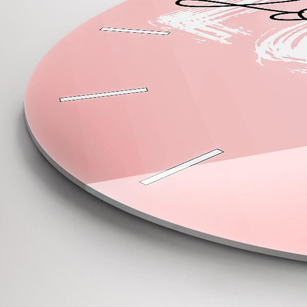 Kulaté skleněné hodiny s fotkou Nápis Miluj se