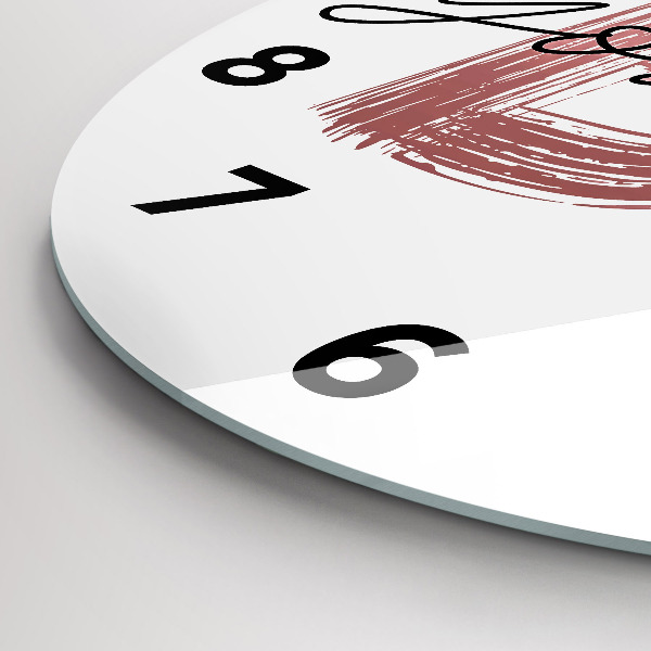 Kulaté skleněné hodiny s fotkou Nápis Buď sám sebou