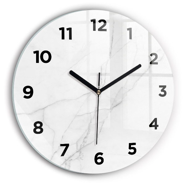 Kulaté skleněné hodiny s fotkou Dekorativní mramor