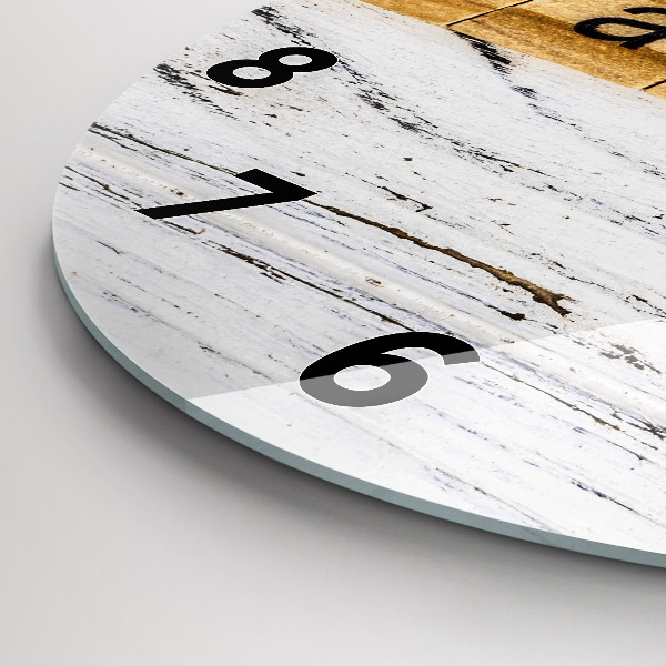 Kulaté skleněné hodiny s fotkou Rodinný nápis