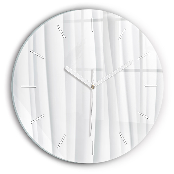 Kulaté skleněné hodiny s fotkou Textura vln