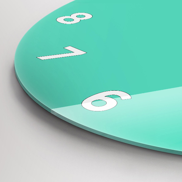 hodiny na skle Tyrkysová