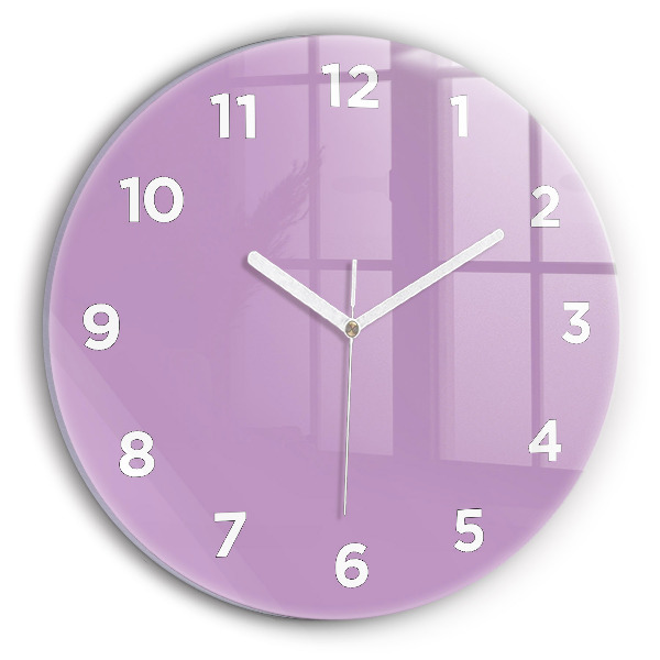 hodiny na skle Lilac