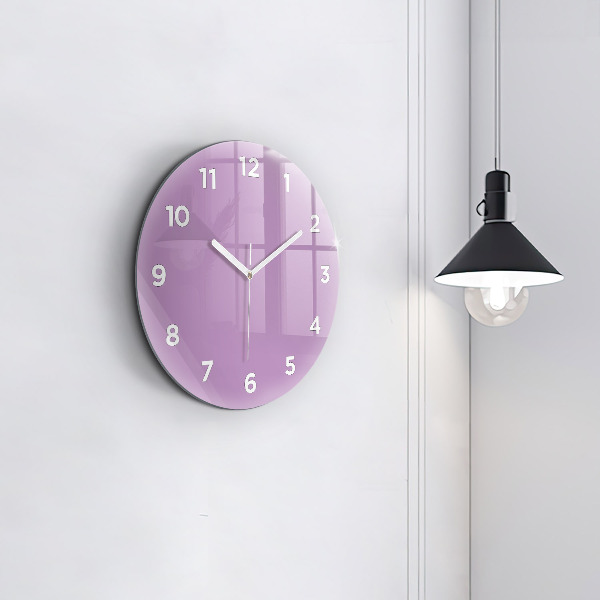 hodiny na skle Lilac