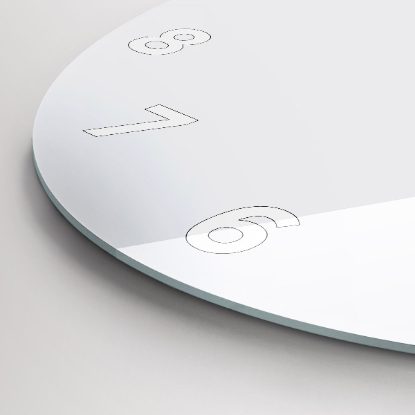 hodiny na skle Bílá