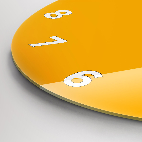 hodiny na skle Tmavě žlutá