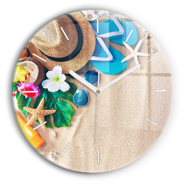 Kulaté skleněné hodiny s fotkou Doplňky na dovolenou