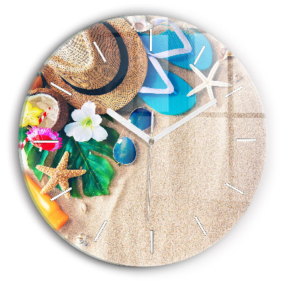 Kulaté skleněné hodiny s fotkou Doplňky na dovolenou