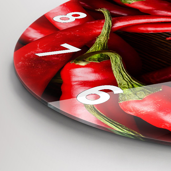 hodiny na skle Horké papriky