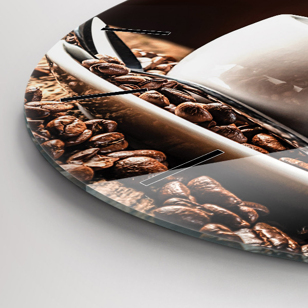 hodiny na skle Šálek kávy