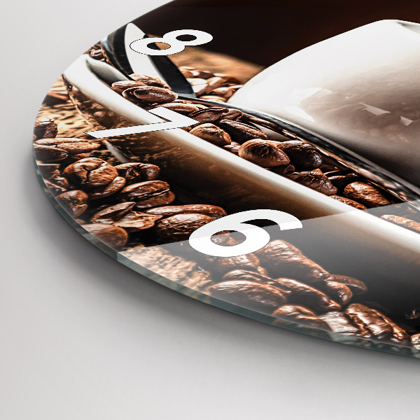 hodiny na skle Šálek kávy