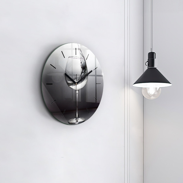 hodiny na skle Sklenice na víno