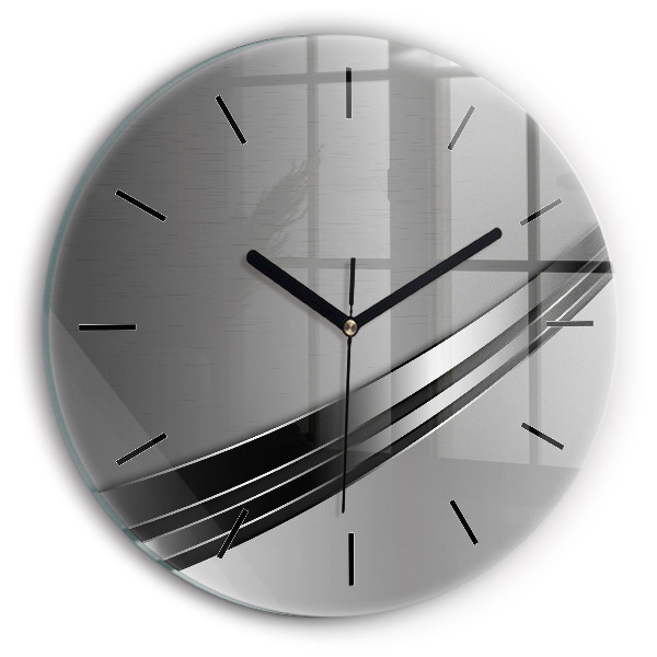 hodiny na skle Stříbrné linie