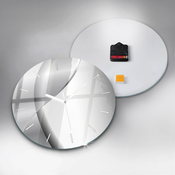 hodiny na skle Stříbrná abstrakce