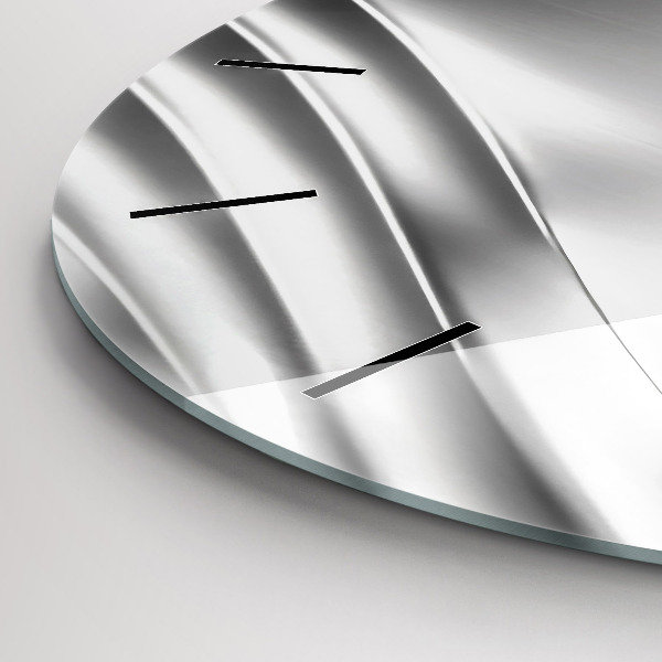 hodiny na skle Stříbrná abstrakce
