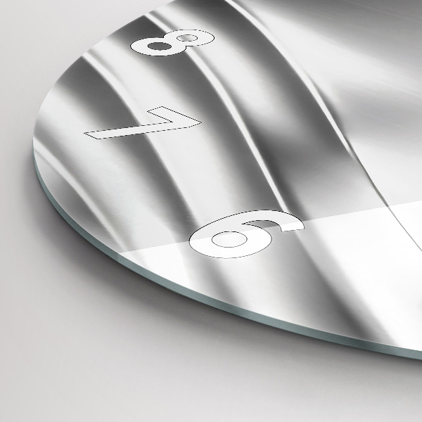 hodiny na skle Stříbrná abstrakce