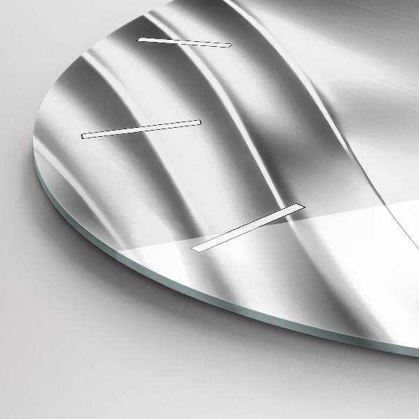 hodiny na skle Stříbrná abstrakce