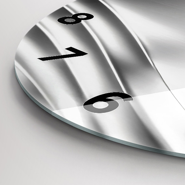 hodiny na skle Stříbrná abstrakce