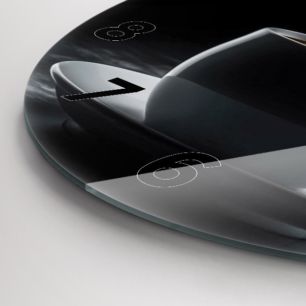 hodiny na skle Šálek černé kávy