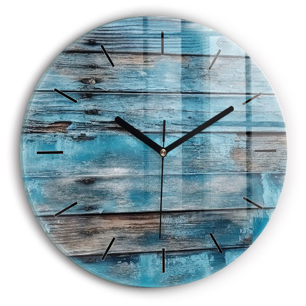 hodiny na skle Modré desky