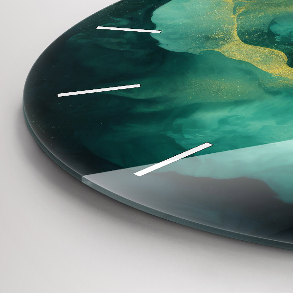 hodiny na skle Zelený mramor