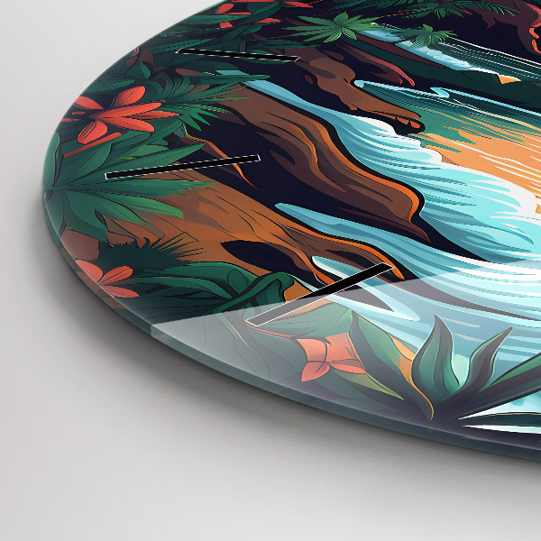 hodiny na skle Pohádkový západ slunce