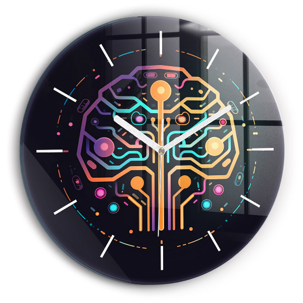 hodiny na skle Barevná abstrakce