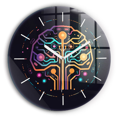 hodiny na skle Barevná abstrakce