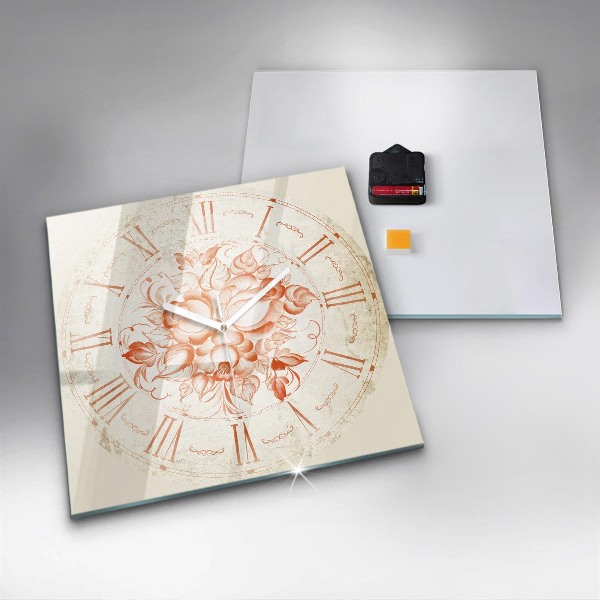 Skleněné nástěnné hodiny Římský motiv