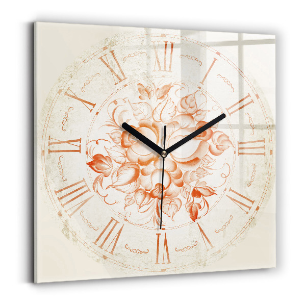 Skleněné nástěnné hodiny Římský motiv