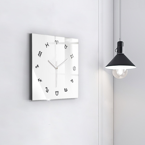 Skleněné nástěnné hodiny Minimalistické zvěrokruhy