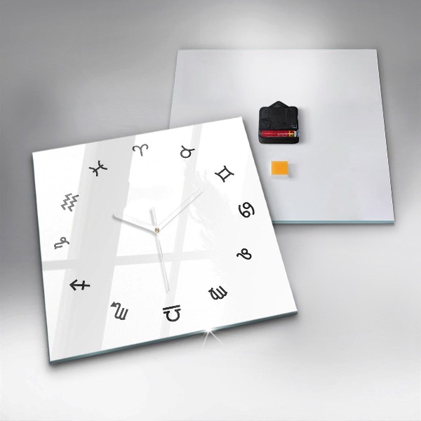 Skleněné nástěnné hodiny Minimalistické zvěrokruhy