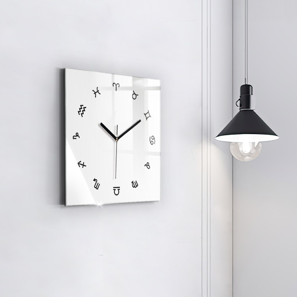 Skleněné nástěnné hodiny Minimalistické zvěrokruhy