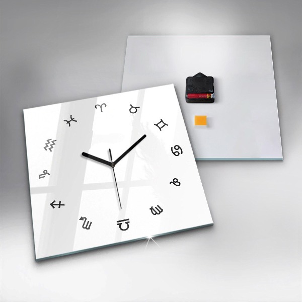 Skleněné nástěnné hodiny Minimalistické zvěrokruhy