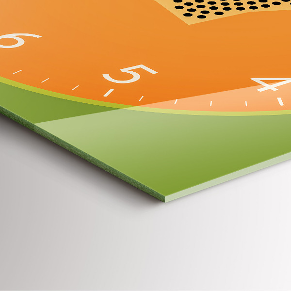 Skleněné nástěnné hodiny Ovoce papája