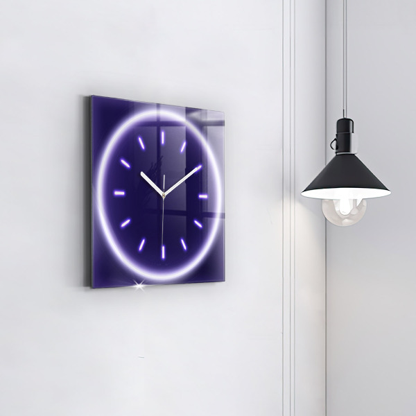 Skleněné nástěnné hodiny Neonové pomlčky