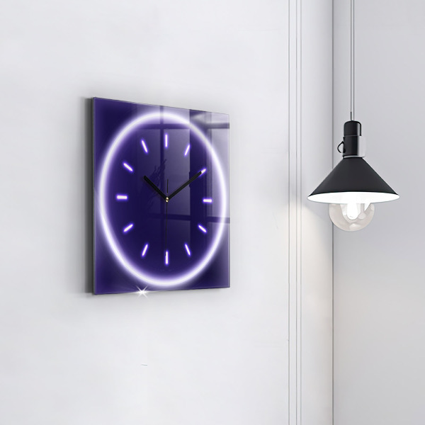 Skleněné nástěnné hodiny Neonové pomlčky