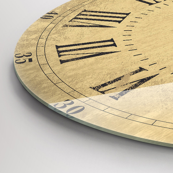 Kulaté skleněné hodiny Hnědé římské číslice